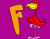 Desenho Flamingo pintado por f