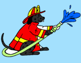 Desenho Dálmata bombeiro pintado por thiago 