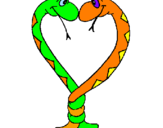 Desenho Serpentes apaixonadas pintado por tigerboy