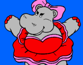 Desenho Hipopótamo com laço pintado por biAAAAAAAAAAA