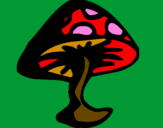 Desenho cogumelo venenoso pintado por maraleo