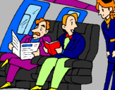Desenho Passageiros no avião pintado por Amanda