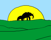 Desenho Elefante ao amanhecer pintado por -Paty-