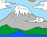 Desenho Monte Fuji pintado por Lee