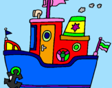 Desenho Barco com âncora pintado por pâmella  