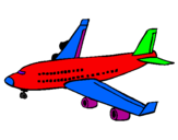 Desenho Avião de passageiros pintado por davi