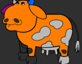 Desenho Vaca pensativa pintado por LEO