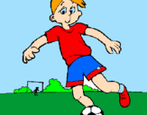 Desenho Jogar futebol pintado por Maria