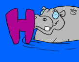 Desenho Hipopótamo pintado por lili
