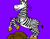 Desenho Zebra a saltar pedras pintado por Diana