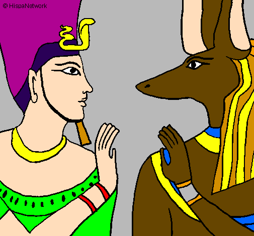 Desenho Ramses e Anubis pintado por FELIZ