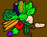 Desenho verduras pintado por verdoras