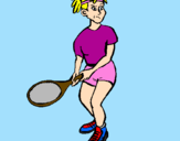 Desenho Rapariga tenista pintado por ANA LUISA