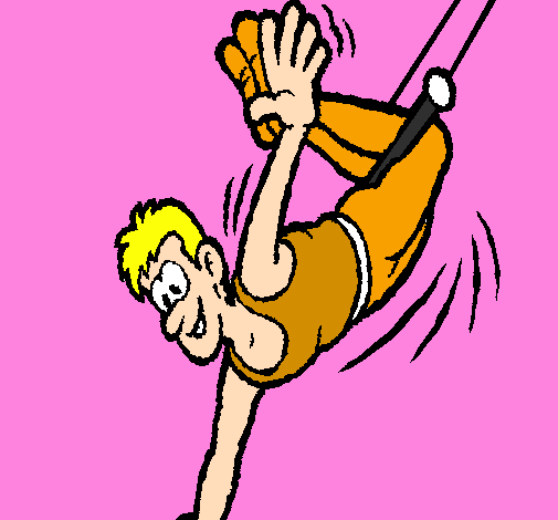 Desenho Acrobata feliz pintado por trapezista