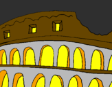Desenho Coliseu pintado por jose antonio jaén