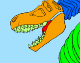 Desenho Esqueleto tiranossauro rex pintado por gabriela.