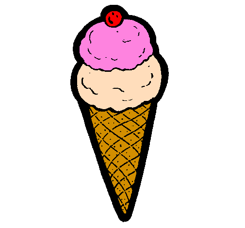 Desenho Cone de gelado pintado por ice cream