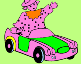Desenho Boneca em carro descapotável pintado por  caio