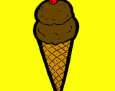 Desenho Cone de gelado pintado por Amanda