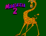 Desenho Madagascar 2 Melman pintado por Catarina