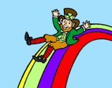 Desenho Duende no arco-íris pintado por leonardo