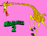 Desenho Madagascar 2 Melman 2 pintado por larissa   milena