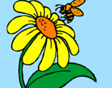 Desenho Margarida com abelha pintado por alex