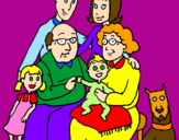 Desenho Família pintado por cleusa