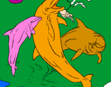 Desenho Golfinhos a brincar pintado por joana sengo