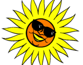 Desenho Sol com óculos de sol pintado por high school musical