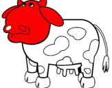 Desenho Vaca pensativa pintado por vini