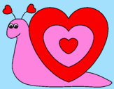 Desenho Caracol coração  pintado por -Paty-