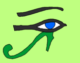 Desenho Olho de hórus pintado por rita vitoria