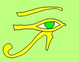 Desenho Olho de hórus pintado por juliana