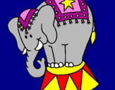 Desenho Elefante a actuar pintado por Lara