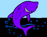 Desenho Tubarão pintado por clara