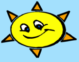 Desenho Sol sorridente pintado por rita faial