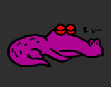 Desenho Crocodilo a dormir pintado por vinicius