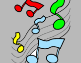 Desenho Notas na escala musical pintado por thiago