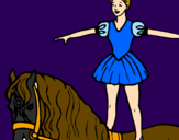 Desenho Trapezista em cima do cavalo pintado por bruno