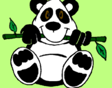 Desenho Urso panda pintado por MIA