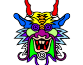 Desenho Cara de dragão pintado por Cauã