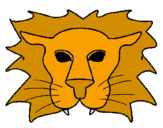 Desenho Leão pintado por bekas