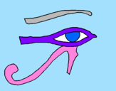 Desenho Olho de hórus pintado por tita