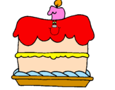Desenho Bolo de aniversário pintado por geslen