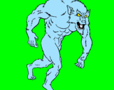 Desenho Homem lobo pintado por brenoplkjhg