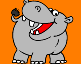Desenho Hipopótamo pintado por Lúcia