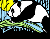 Desenho Urso panda a comer pintado por Gabriel Alheio