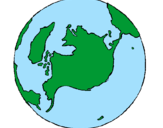 Desenho Planeta terra pintado por jefferson e julia