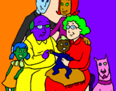 Desenho Família pintado por betania